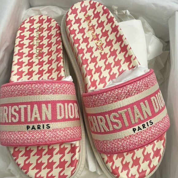 NIB Christian Dior Dway Slides Peony Pink - Picture 2 of 3